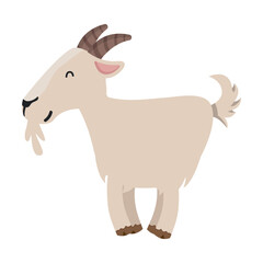Cartoon goat isolated on white background
