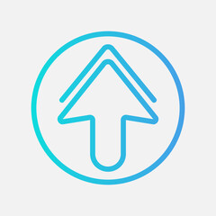 Up arrow icon in gradient style, use for website mobile app presentation