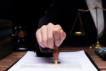 Inheritance and finance Lawyer person do legal contract adviser to client agreement for real estate...