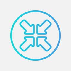 Obraz premium Minimize arrow icon in gradient style, use for website mobile app presentation