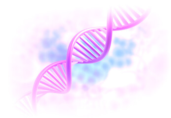 DNA  strand with science background. 3d illustration.