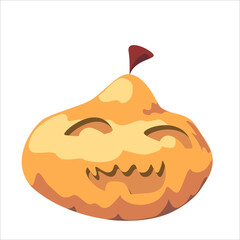 jack-o-lantern Halloween pumpkins. Smilling pumpkin. Flat isolated vector
