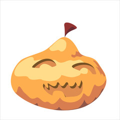 Obraz premium jack-o-lantern Halloween pumpkins. Smilling pumpkin. Flat isolated vector