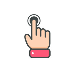 Vector cartoon finger mouse cursor in various gestures for mobile touch screen devices