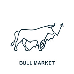 Bull Market icon. Line simple line Stock Market icon for templates, web design and infographics