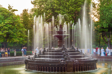 Old Water fountain in the Stefan cel Mare park in the center of Chisinau, capital of Moldova,...