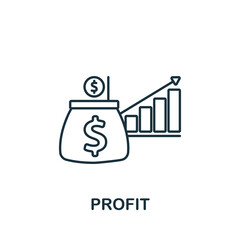 Profit icon. Line simple line Stock Market icon for templates, web design and infographics