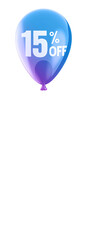balloon with sale sign 15 percent off