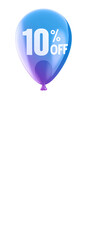 balloon with sale sign 10 percent off