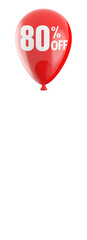 balloon with sale sign 80 percent off