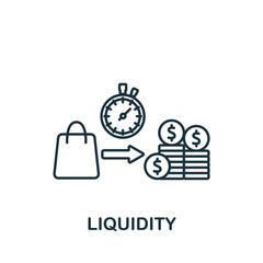 Fototapeta premium Liquidity icon. Line simple line Stock Market icon for templates, web design and infographics