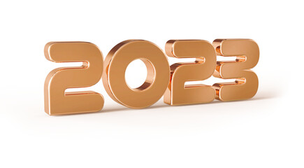 2023 number new year gold 3d