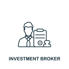 Investment Broker icon. Line simple line Stock Market icon for templates, web design and infographics