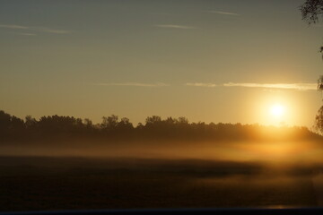 Sonnenaufgang im Morgennebel 