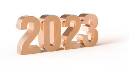 2023 number new year gold 3d