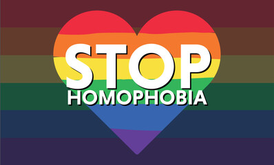 stop homophobia vector. LGBTQ+ Vector design.