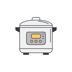 Multicooker icon in color, isolated on white background 