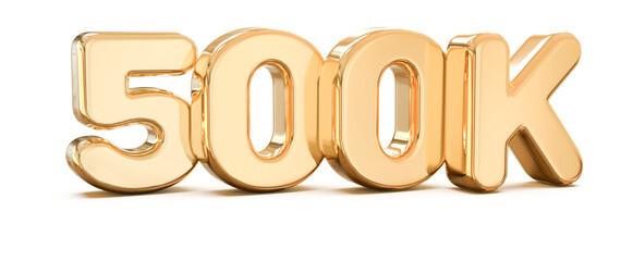500k follower 3d render gold