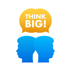 Think big light bulb, motivational. Vector stock illustration.