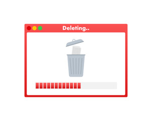 Process Delete file in paper. Remove document. Vector stock illustration.