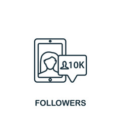 Followers icon. Line simple Streaming icon for templates, web design and infographics