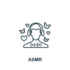 Asmr icon. Line simple Streaming icon for templates, web design and infographics