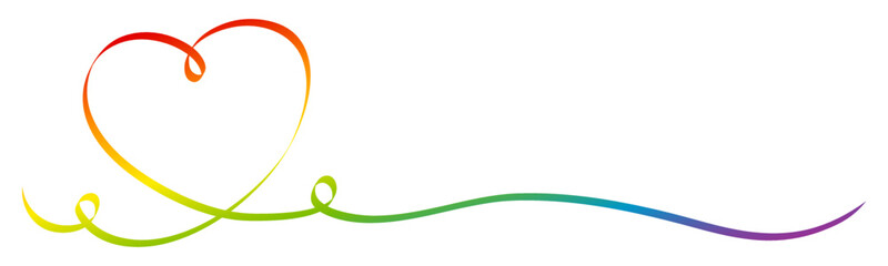 Kalligrafie Herz Banner Regenbogen