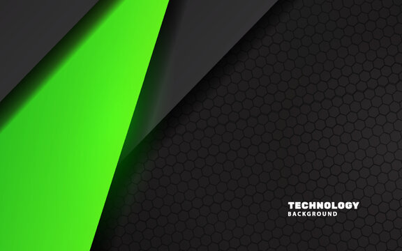 Abstract modern technology black and green sport background