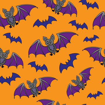 bat Seamless pattern. halloween vector illustration. Bat halloween textile for your design, print, postcard, poster, book decoration.