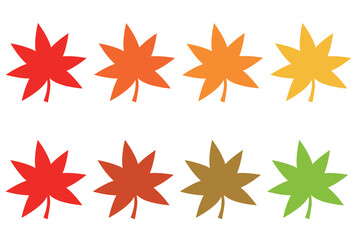 Obraz premium 紅葉 カラーバリエーション ベクター eps png