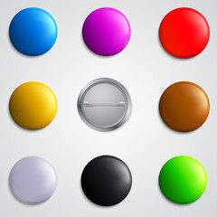 Pinback badges, pin buttons, circle tag, brooch
