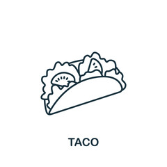 Fototapeta premium Taco icon. Line simple icon for templates, web design and infographics