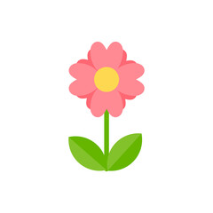 Simple colorful flower dress design for kids Isolated on white background