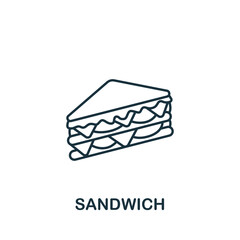 Fototapeta na wymiar Sandwich icon. Line simple icon for templates, web design and infographics