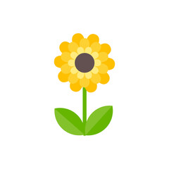 Simple colorful flower dress design for kids Isolated on white background