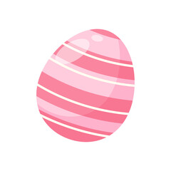 Cartoon cute little rabbit hugging easter egg Isolated on background
