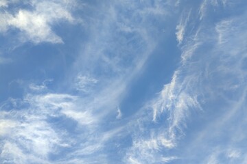 Naklejka na ściany i meble blue sky with light white clouds