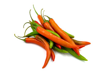 Hot peppers. Spice pepper isolated on white background. Vegetable, healthy vegan food. close up