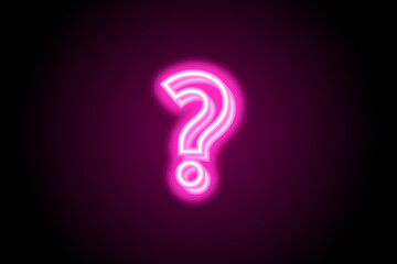 Question mark glowing neon 3d symbol logo icon 