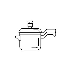 Pressure cooker icon in line style icon, isolated on white background