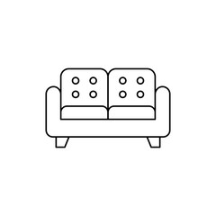 Chair furniture icon in line style icon, isolated on white background