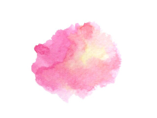 watercolor painting png abstract hand drawn on paper pastel background pink yellow. - 525789569