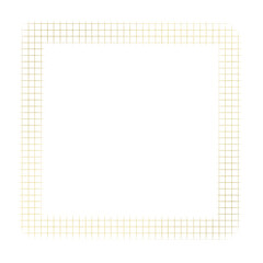 Gold square frame element with line border png.