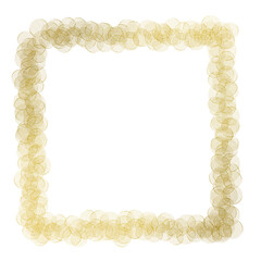 Gold square frame element with line border png.