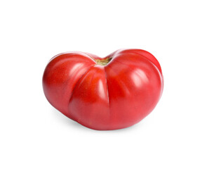 Whole ripe red tomato isolated on white