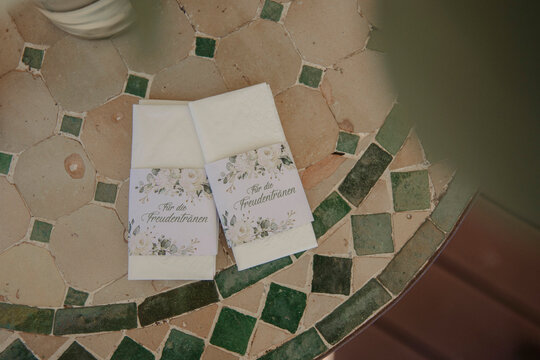napkins at wedding table