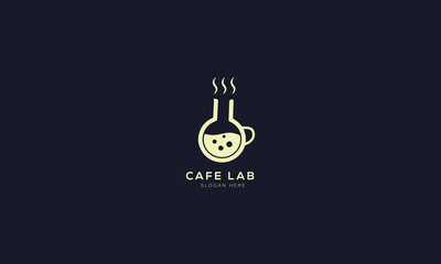 Cafe Lab Logo Design Or Coffee Lab Logo Template
