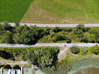 Drava River bicycle path. Nature in Austria.