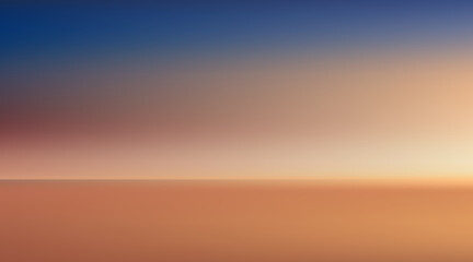 Abstract blured aerial panoramic view of sunrise over ocean. Nothing but blue bright sky and deep dark water. Vector gradient mesh grid © Ra