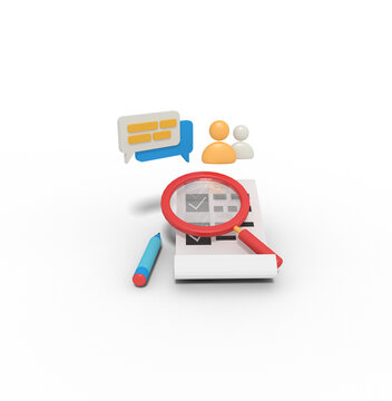 3d illustration of Searching checklist data